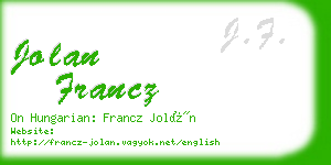 jolan francz business card